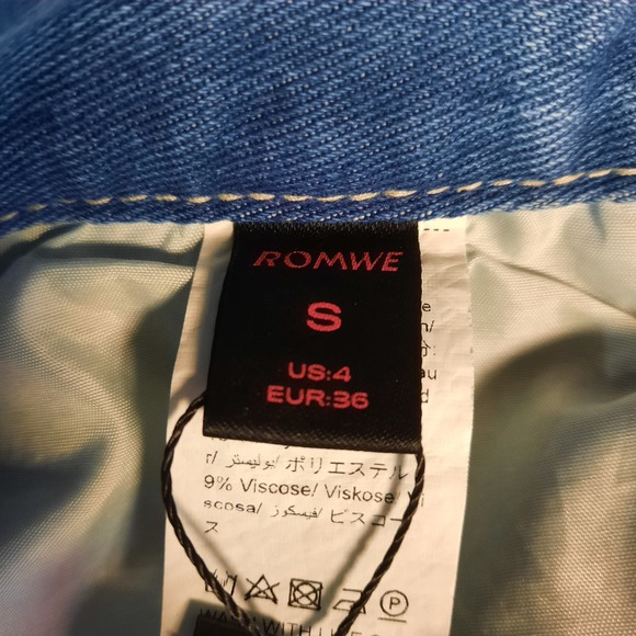 ROMWE WOMEN'S WIDE LEG JEANS GRUNGE PUNK PLUS CROSS FESTIVAL TRENDY S 36 EU - Picture 8 of 9